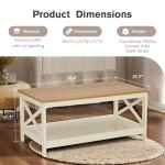 Modern Farmhouse Coffee Table with Storage Shelves