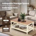 Modern Farmhouse Coffee Table with Storage Shelves