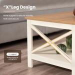 Modern Farmhouse Coffee Table with Storage Shelves