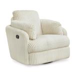 Contemporary White Swivel Glider Recliner with Storage