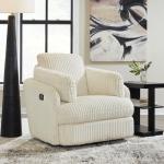 Contemporary White Swivel Glider Recliner with Storage