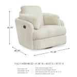 Contemporary White Swivel Glider Recliner with Storage