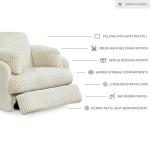 Contemporary White Swivel Glider Recliner with Storage