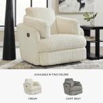 Contemporary White Swivel Glider Recliner with Storage