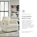 Contemporary White Swivel Glider Recliner with Storage