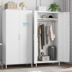 MIOCASA Stylish Metal Wardrobe with Hanging Rod