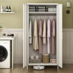 MIOCASA Stylish Metal Wardrobe with Hanging Rod