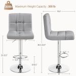 Set of 4 Adjustable PU Leather Bar Stools