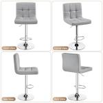 Set of 4 Adjustable PU Leather Bar Stools