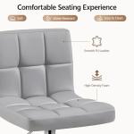 Set of 4 Adjustable PU Leather Bar Stools