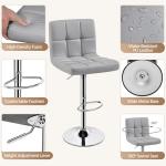 Set of 4 Adjustable PU Leather Bar Stools