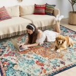 Lahome Bohemian Floral Medallion 5x7 Area Rug