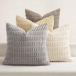 MIULEE Set of 4 Soft Striped Decorative Pillow Covers