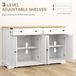 Modern 55" White Sideboard Buffet Cabinet