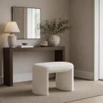 HomePop Quinn Modern Cream White Boucle Ottoman