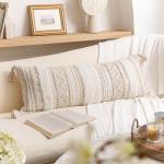 BlissBlush Cream Boho Decorative Lumbar Pillow Cover