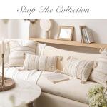 BlissBlush Cream Boho Decorative Lumbar Pillow Cover