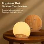 Wood Grain Sunrise Alarm Clock with Sound Machine