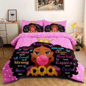 Black Girl Magic Queen Comforter Set for Teens