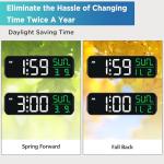 Large Digital Alarm Clock with Dimmable Display