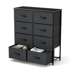 Black 8-Drawer Fabric Dresser and Organizer