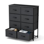 Black 8-Drawer Fabric Dresser and Organizer