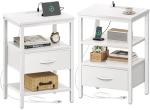 Nightstand Set with Charging Station - 2 Pack