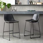 Modern Faux Leather Counter Height Bar Stool Set