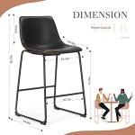 Modern Faux Leather Counter Height Bar Stool Set