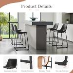 Modern Faux Leather Counter Height Bar Stool Set