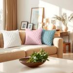 Soft Cream Throw Pillow Covers - Set of 2