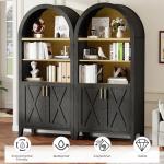 Arched Storage Cabinet with Beech Wood Door