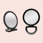 Diane Double-Sided Hand Mirror with Stand - Black