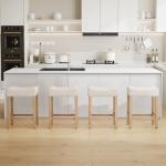 Beige Counter Height Bar Stools - Set of 2