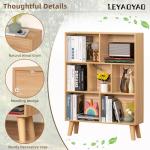 Modern 7-Cube Wooden Bookshelf with Legs