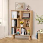 Modern 7-Cube Wooden Bookshelf with Legs