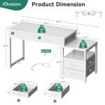 AODK 53" White Computer Desk with USB Outlets