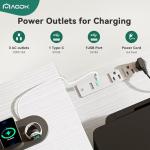 AODK 53" White Computer Desk with USB Outlets