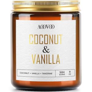 Coconut Vanilla Scented Soy Candle – 9oz