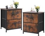 Sweetcrispy Set of 2 Nightstands with Storage Drawers