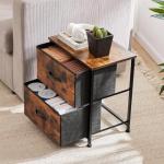 Sweetcrispy Set of 2 Nightstands with Storage Drawers