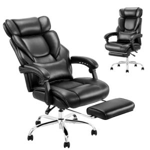 Ergonomic Executive Office Chair with Footrest
