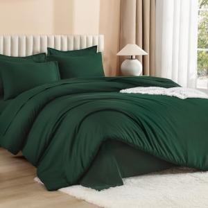 Dark Emerald Green King Comforter Set - 7 Pieces