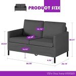 Modern Linen Mini Loveseat Sofa for Small Spaces