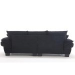 Comfy Black Corduroy Cloud Loveseat Sofa