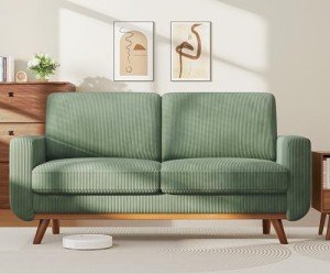 Comfy Green Corduroy Loveseat Sofa for Any Room