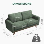 Comfy Green Corduroy Loveseat Sofa for Any Room