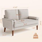 Vesgantti 48" Mid Century Loveseat for Small Spaces