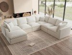 Oversized Cloud Sectional Couch with Ottoman