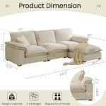 HALLYBEE Modular Cloud Couch with Reversible Chaise
